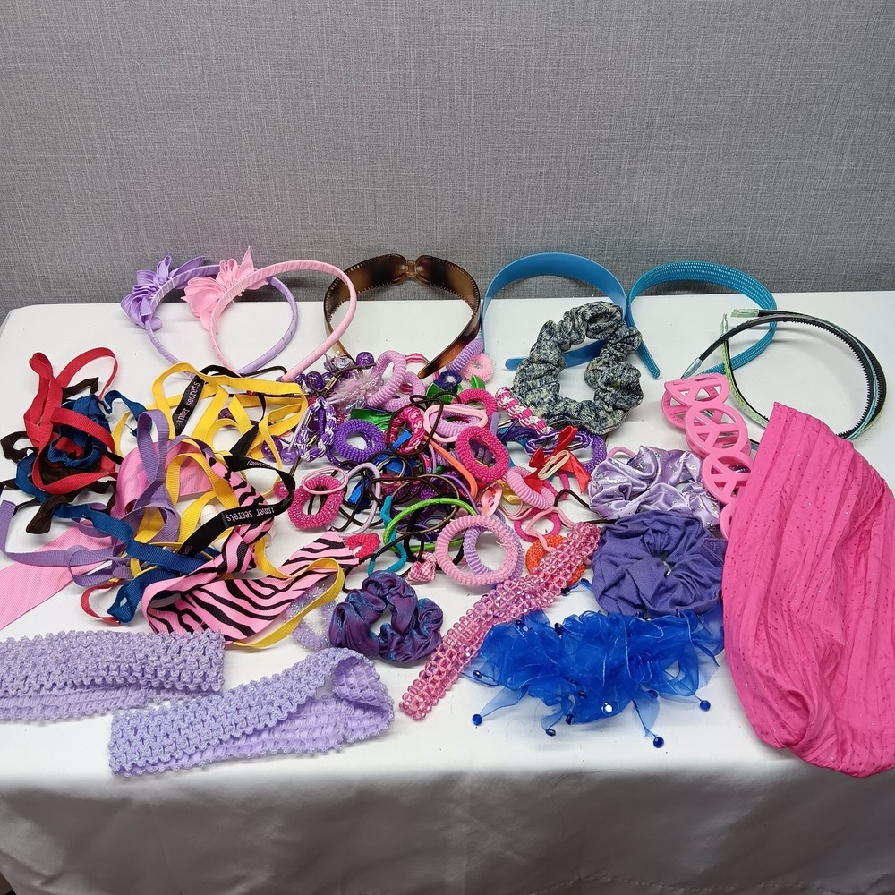 VTG Goody Knockers Hair Ties Ribbons Headbands 118pc‎ Lot 90s Y2K Multicolor